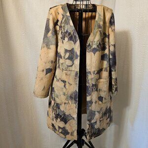 Anthropologie Solitaire Open Front Business Casual Floral Chic Cardigan Size M